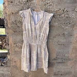 Loft Flutter Sleeve Mini Dress Size P M Gulf Sands Summer Tribal Vacation Resort